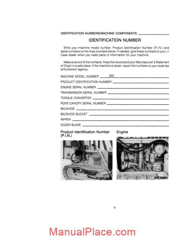 case crawler dozer 550 operators manual page 4