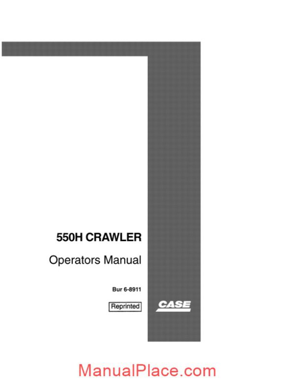 case crawler dozer 550h operators manual page 1