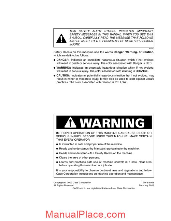 case crawler dozer 550h operators manual page 2