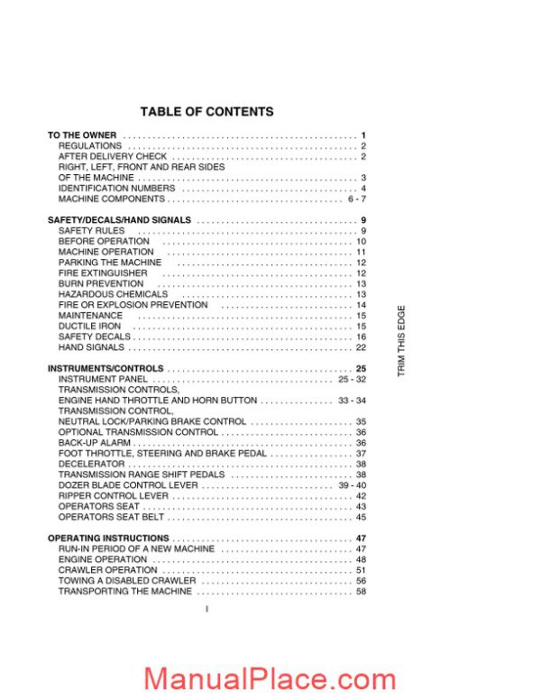 case crawler dozer 550h operators manual page 3