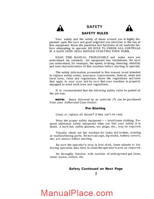 case crawler dozer 850 operators manual page 4