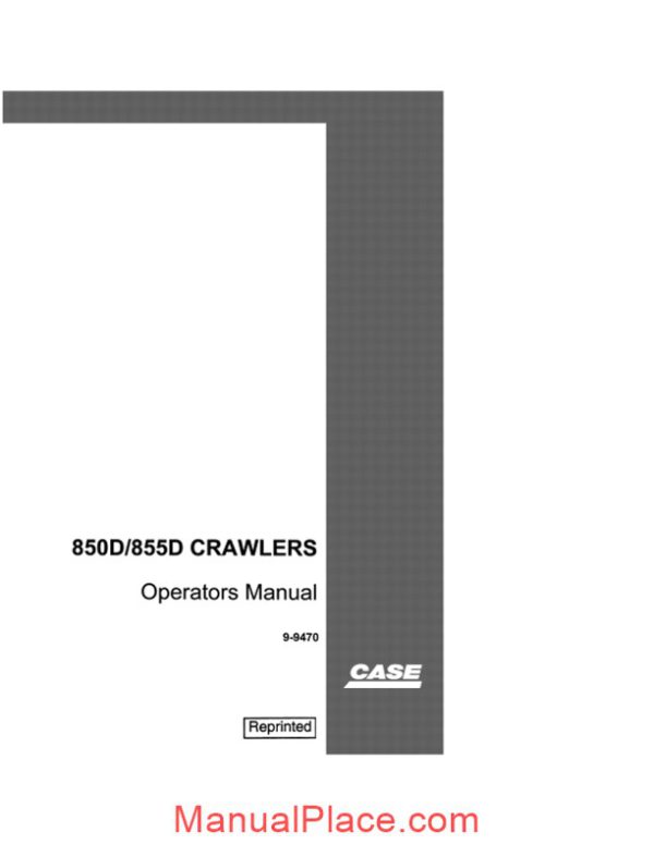 case crawler dozer 850d 855d operators manual page 1