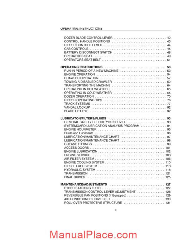 case crawler dozer 850h operators manual page 4