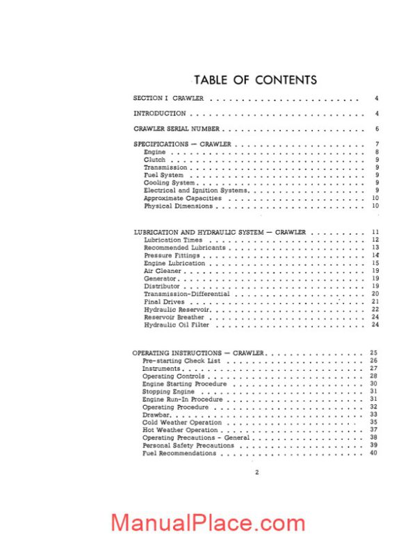 case crawler dozerc 310 operators manual page 4