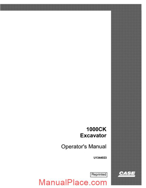 case crawler excavator 1000ck operators manual page 1