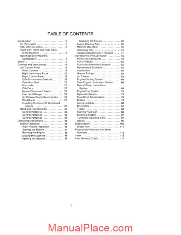 case crawler excavator 1080b operators manual page 3