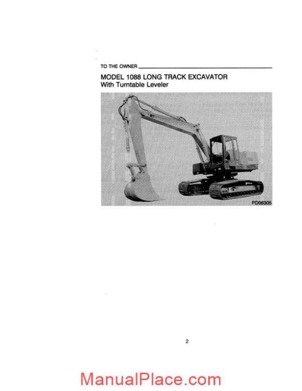 case crawler excavator 1088 operators manual page 2