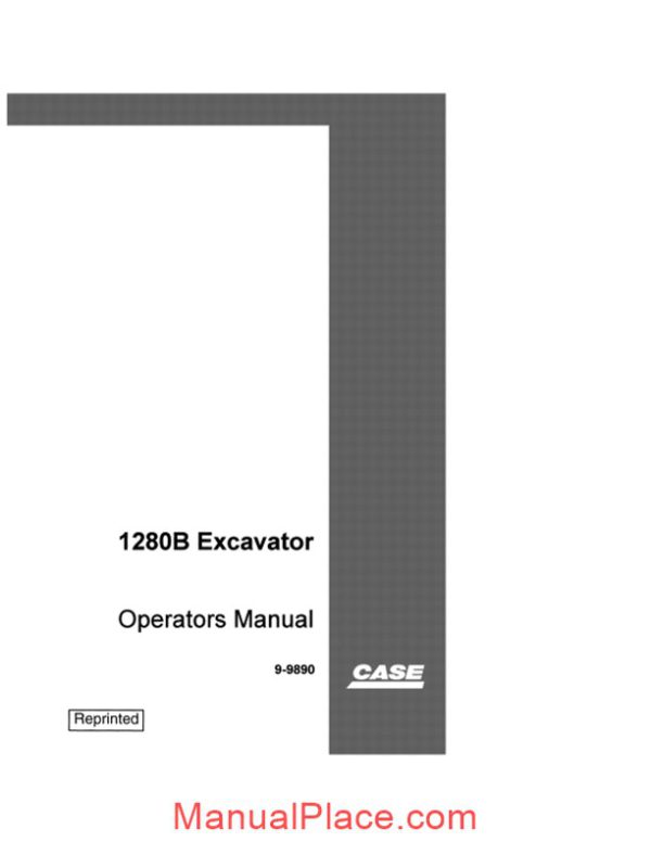 case crawler excavator 1280b operators manual page 1