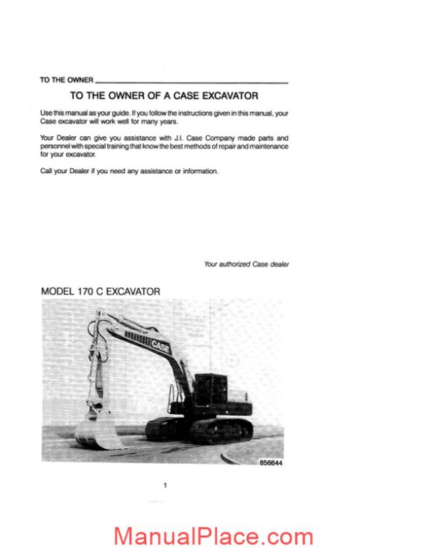 case crawler excavator 170c operators manual page 3