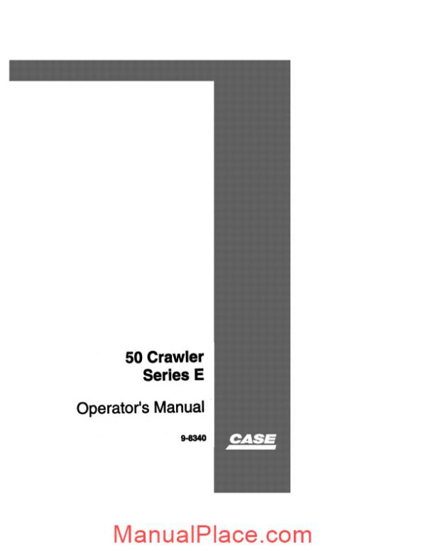 case crawler excavator 50 e series operators manual page 1