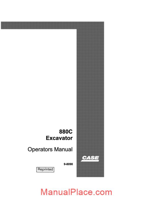 case crawler excavator 880c operators manual page 1