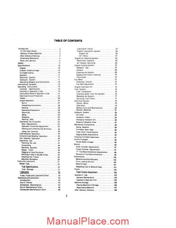 case crawler excavator 880c operators manual page 3