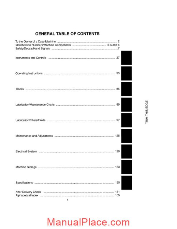 case crawler excavator 9010b operators manual page 3