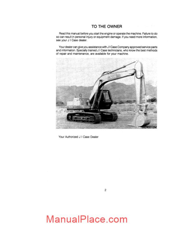 case crawler excavator 9020 operators manual page 4