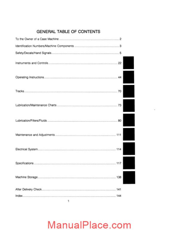 case crawler excavator 9030 operators manual page 3