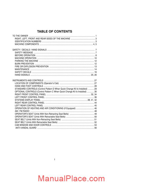 case crawler excavator 9030b operators manual page 3