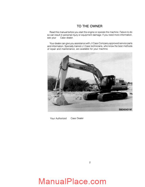 case crawler excavator 9040 operators manual page 4