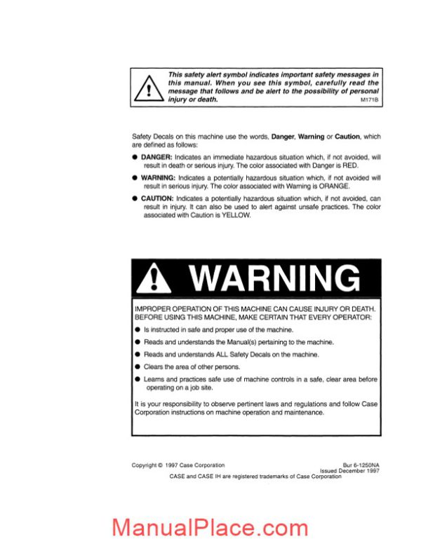 case crawler excavator 9045b operators manual page 2