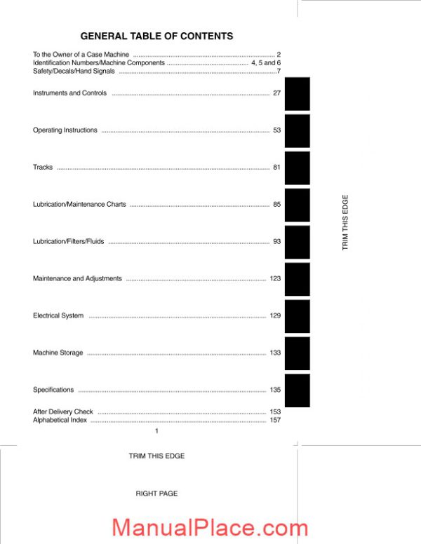 case crawler excavator 9050b operators manual page 3