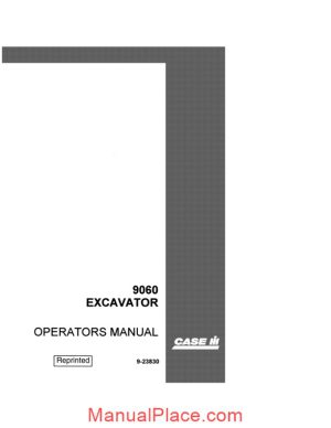 case crawler excavator 9060 operators manual page 1