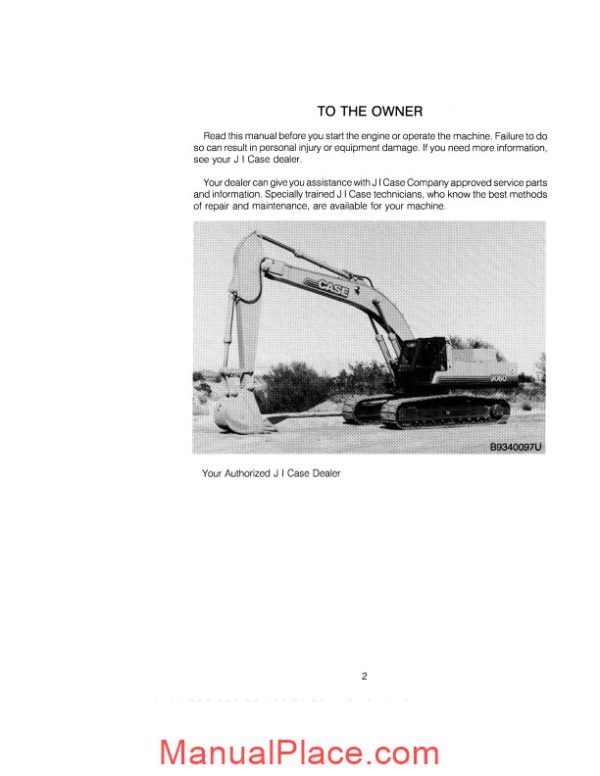 case crawler excavator 9060 operators manual page 4