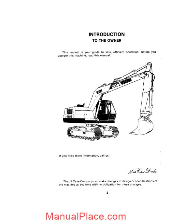 case crawler excavator 980b operators manual page 2