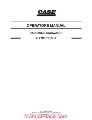 case crawler excavator cx 700 operators manual page 1
