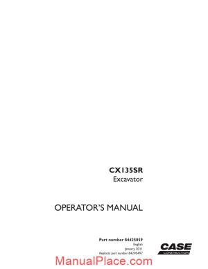 case crawler excavator cx135sr operators manual page 1