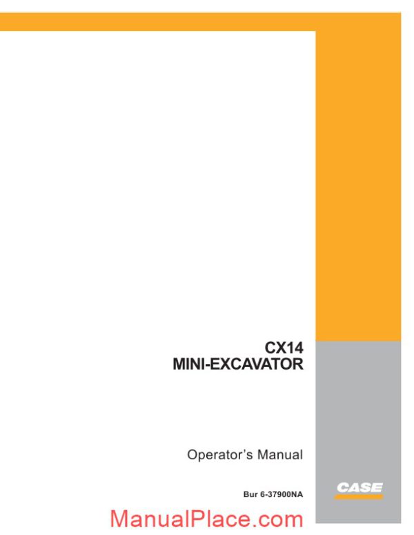 case crawler excavator cx14 operators manual page 1