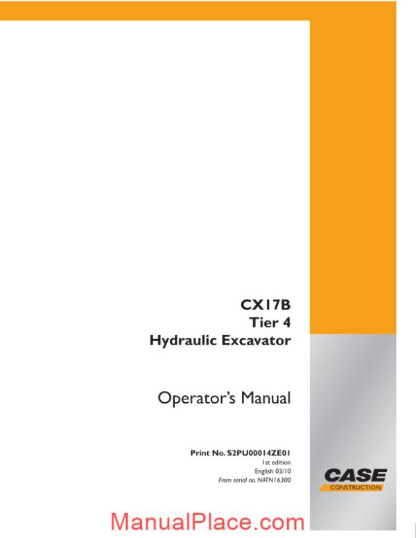 case crawler excavator cx17b tier 4 operators manual page 1