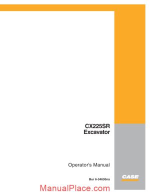 case crawler excavator cx225sr operators manual page 1