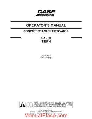 case crawler excavator cx27b tier 4 operators manual page 1