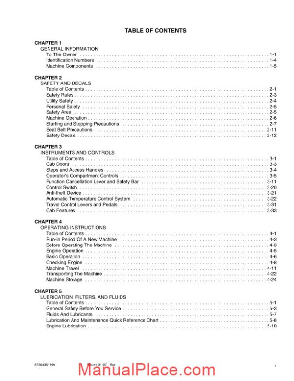 case crawler excavator cx290b operators manual page 3