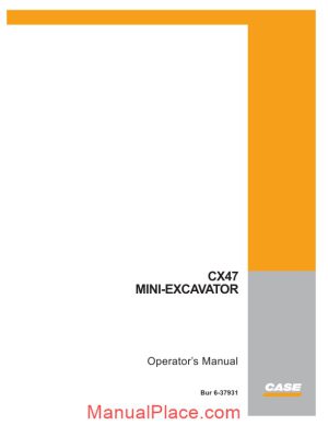 case crawler excavator cx47 operators manual page 1