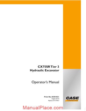 case crawler excavator cx75sr operators manual page 1