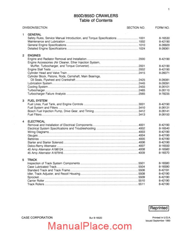 case crawlers 850d 855d service manual page 1