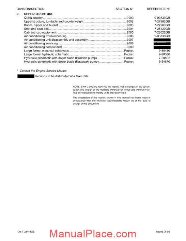 case cx130 crawler excavator shop manual page 2