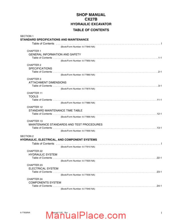 case cx27b series service manual page 2