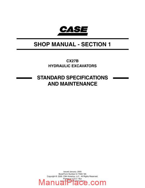 case cx27b series service manual page 4