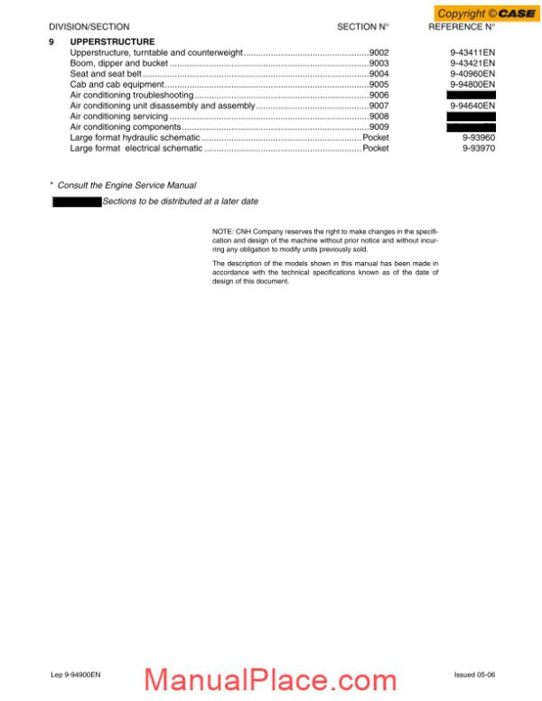 case cx330 tier3 crawler excavator shop manual page 2