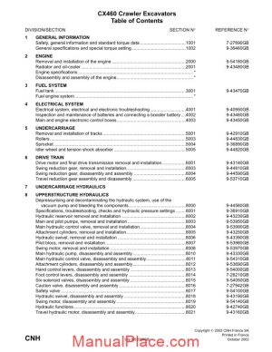 case cx460 crawler excavator shop manual part 2 page 1