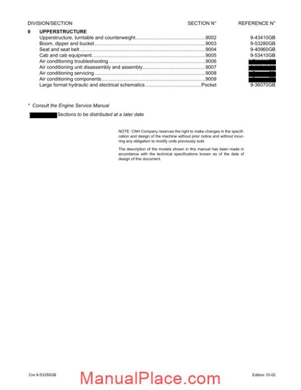 case cx460 crawler excavator shop manual part 2 page 2