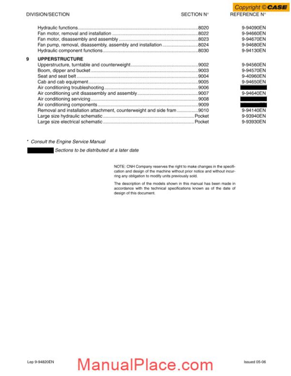 case cx700 tier3 crawler excavator shop manual page 2