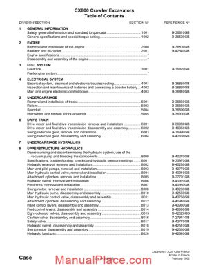 case cx800 crawler excavator shop manual page 1