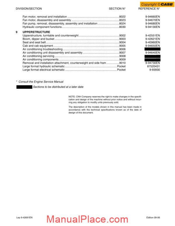 case cx800 tier3 crawler excavator shop manual page 2