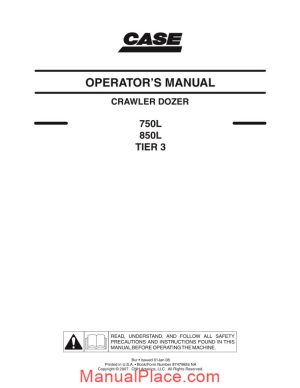 case dozers 750l 850l operator manual page 1