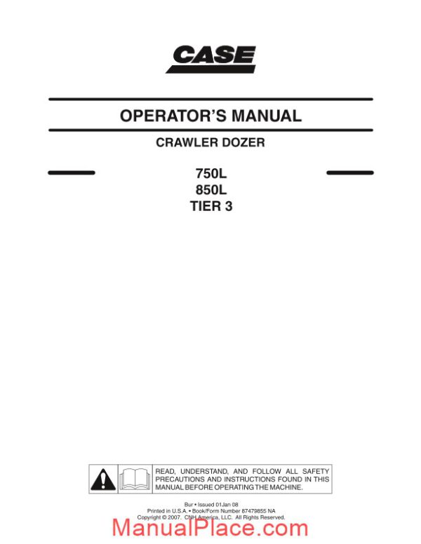 case dozers 750l 850l operator manual page 1