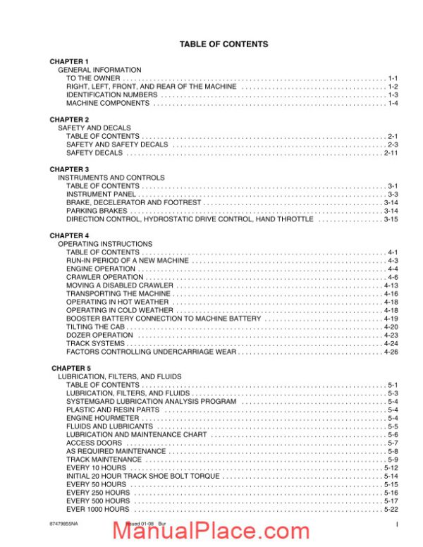 case dozers 750l 850l operator manual page 3