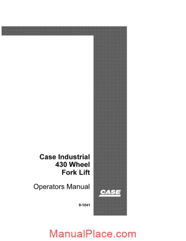 case forklift 430 operators manual page 1