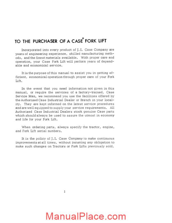 case forklift 430 operators manual page 3